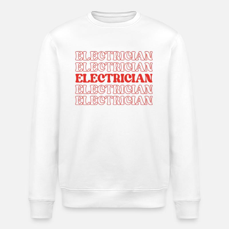 Electrician Wiring Technician Electrical Expert - Stanley/Stella ROLLER Unisex Organic Sweatshirt - white