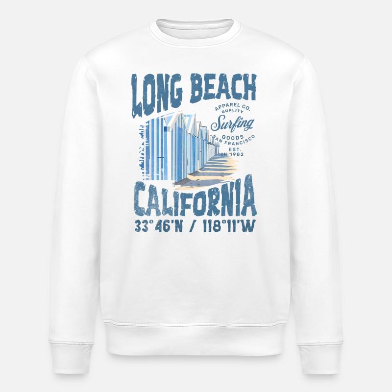 Long Beach Surfen 3 - Stanley/Stella Unisex Bio-Sweatshirt ROLLER - Weiß