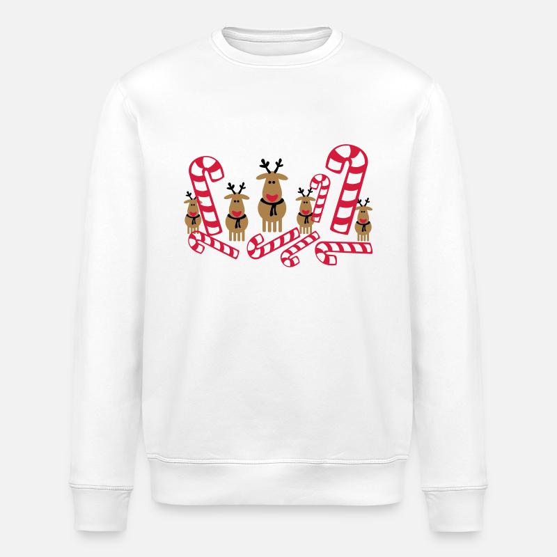 glücklich raindeers - Stanley/Stella Unisex Bio-Sweatshirt ROLLER - Weiß