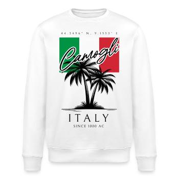 Camogli Ligurie Palmiers Drapeau Souvenir de voyage - Sweat bio ROLLER Stanley/Stella Unisexe - blanc - Devant - Nik (191cm)