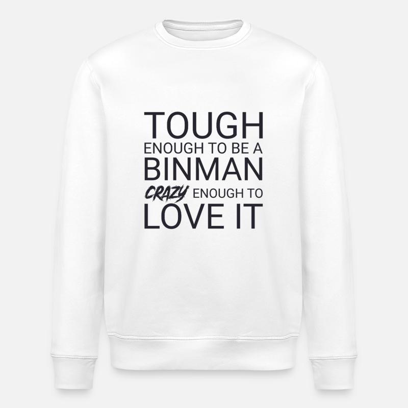 Binman Crazy - Stanley/Stella ROLLER Unisex Organic Sweatshirt - white
