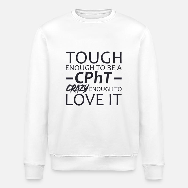 CPhT Crazy Pharmacy - Stanley/Stella ROLLER Unisex Organic Sweatshirt - white