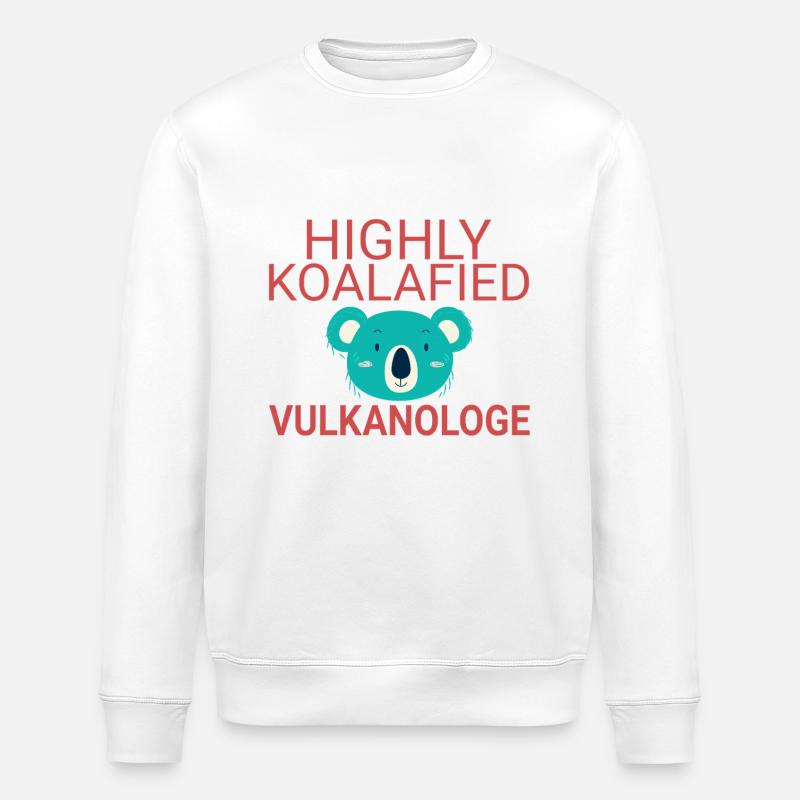 Vulkanologe Koalafied Vulkanologie - Stanley/Stella Unisex Bio-Sweatshirt ROLLER - Weiß