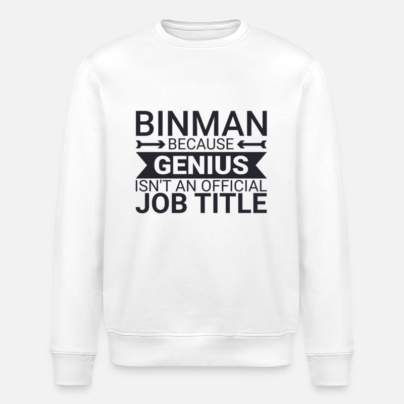 Binman Genius - Stanley/Stella ROLLER Unisex Organic Sweatshirt - white