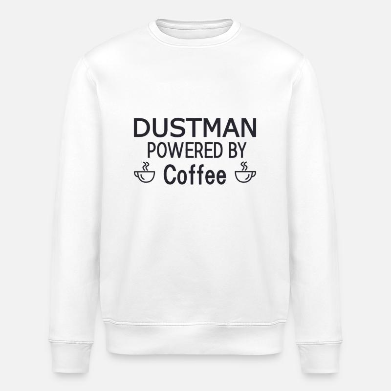 Dustman Powered By Coffee - Stanley/Stella ROLLER Unisex Organic Sweatshirt - white