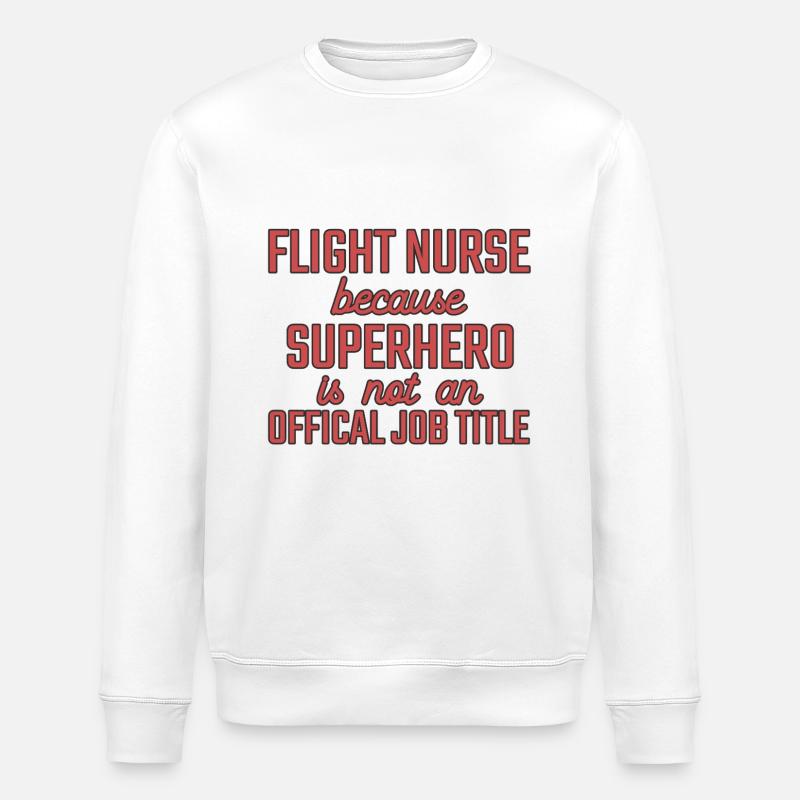 Flight Nurse Superhero Air Rescue - Stanley/Stella ROLLER Unisex Organic Sweatshirt - white