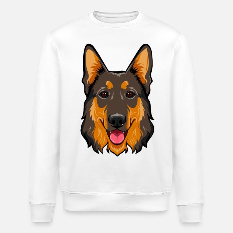 German Shepherd - Stanley/Stella ROLLER Unisex Organic Sweatshirt - white