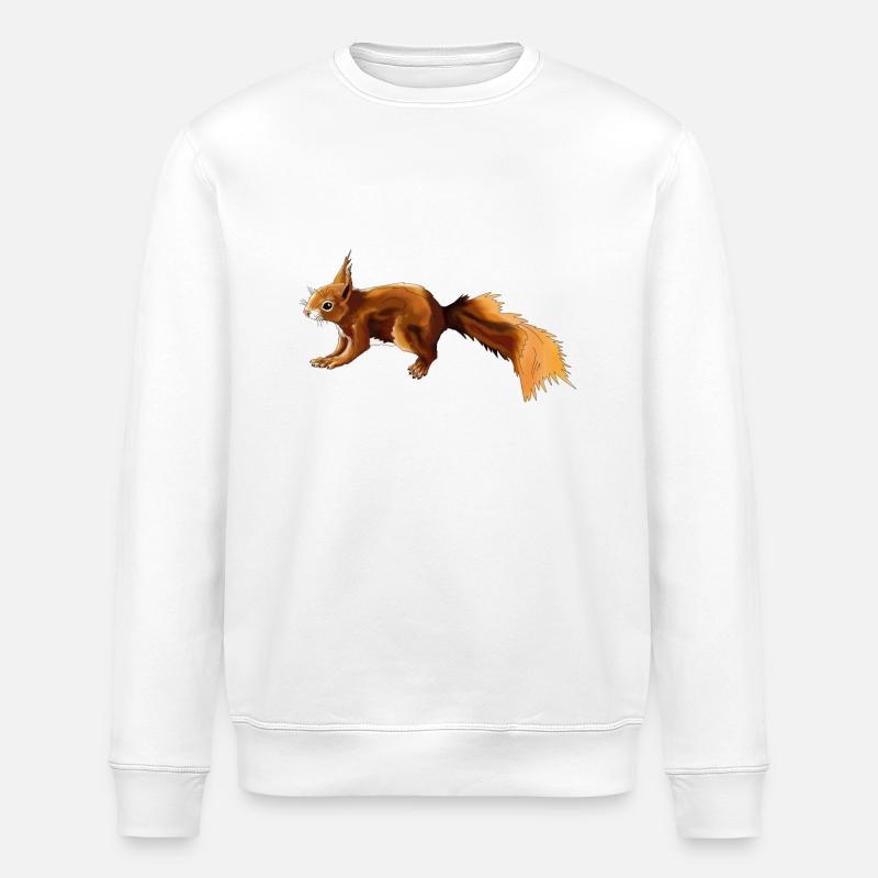 Squirrel 3 - Stanley/Stella ROLLER Unisex Organic Sweatshirt - white