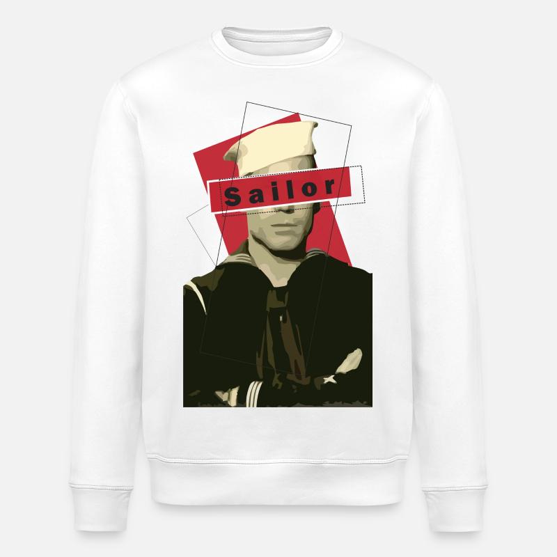 Sailor - Stanley/Stella ROLLER Unisex Organic Sweatshirt - white