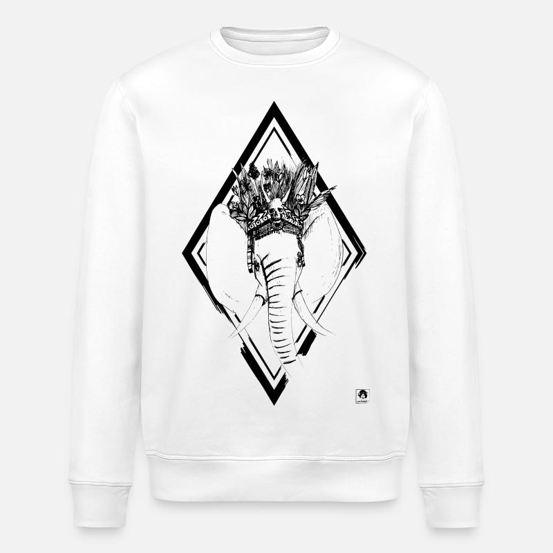 Elefant - Stanley/Stella Unisex Bio-Sweatshirt ROLLER - Weiß