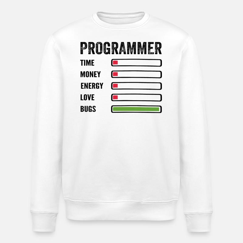Developer Humor Programmer Coder - Stanley/Stella ROLLER Unisex Organic Sweatshirt - white