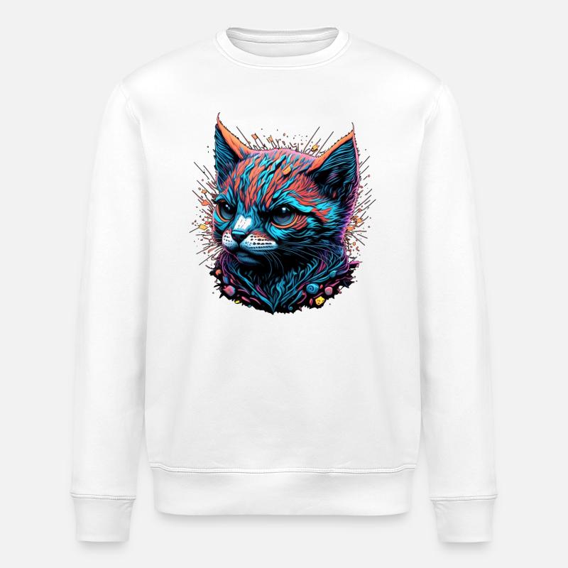 Œil de chat lugubre - Sweat bio ROLLER Stanley/Stella Unisexe - blanc