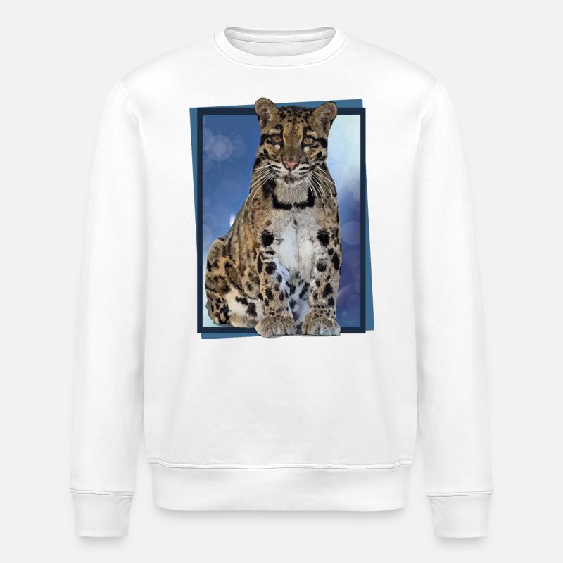 Clouded leopard - Stanley/Stella ROLLER Unisex Organic Sweatshirt - white
