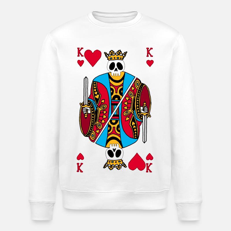 Squelette du roi de coeur - Sweat bio ROLLER Stanley/Stella Unisexe - blanc