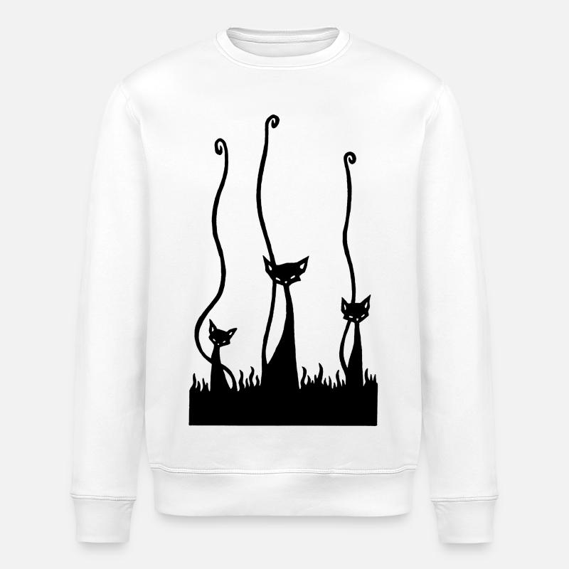 Les trois chats noirs - Sweat bio ROLLER Stanley/Stella Unisexe - blanc