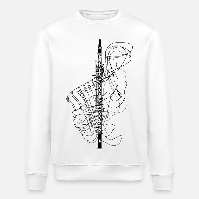 Flöte Skizze - Stanley/Stella Unisex Bio-Sweatshirt ROLLER - Weiß