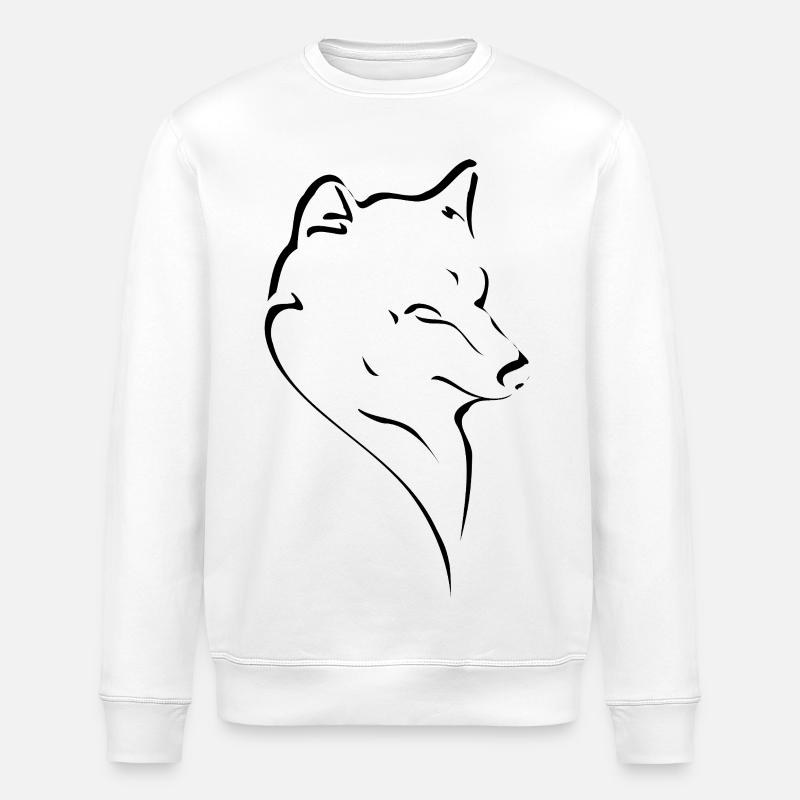 Wolfskopf Line Study - Stanley/Stella ROLLER Unisex Organic Sweatshirt - white