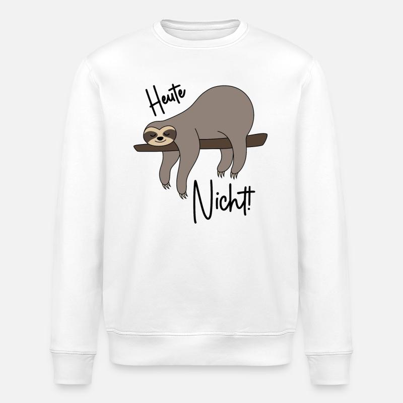 Faultier - Heute nicht - Stanley/Stella Unisex Bio-Sweatshirt ROLLER - Weiß
