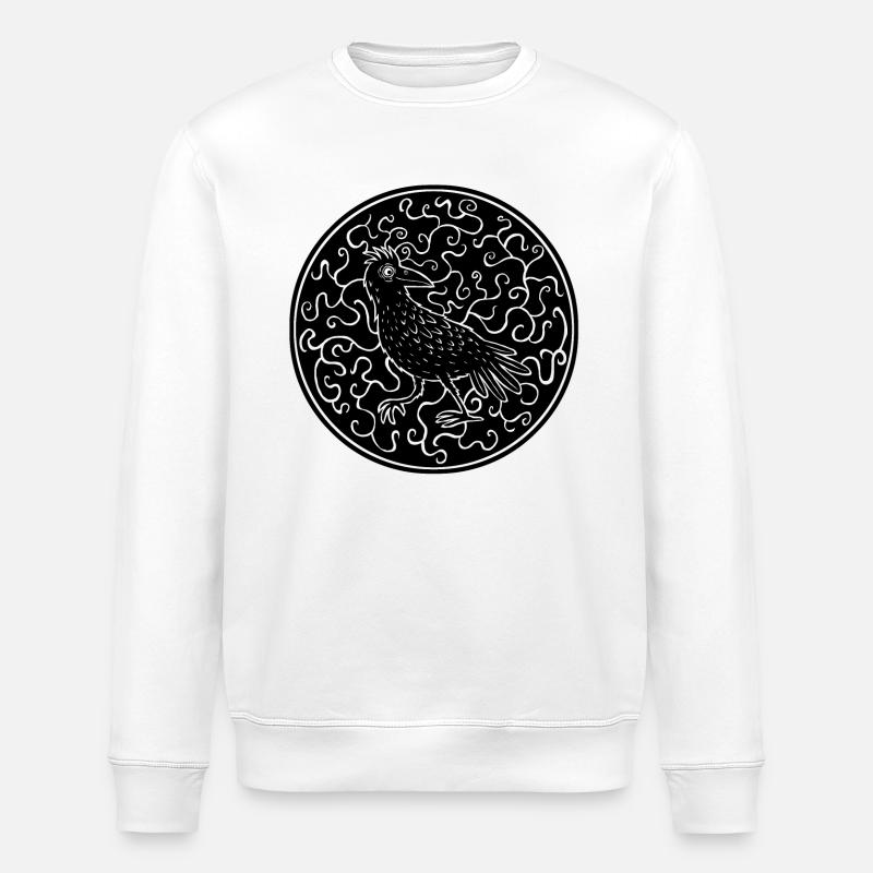 Krähe im Kreis - Stanley/Stella Unisex Bio-Sweatshirt ROLLER - Weiß