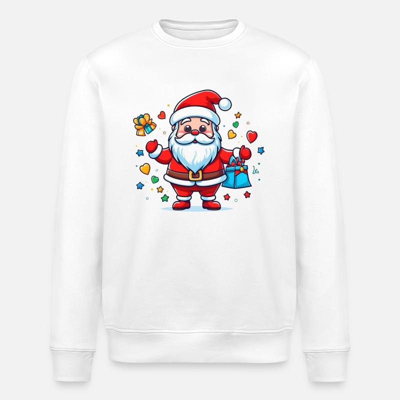Daumen hoch Weihnachtsmann - Stanley/Stella Unisex Bio-Sweatshirt ROLLER - Weiß