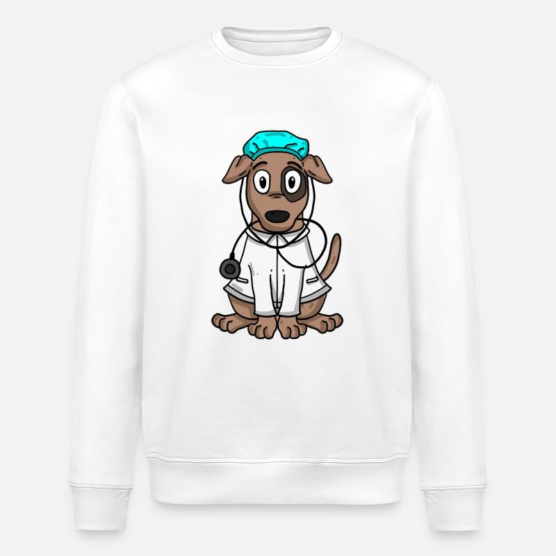 Chien médecin - Sweat bio ROLLER Stanley/Stella Unisexe - blanc