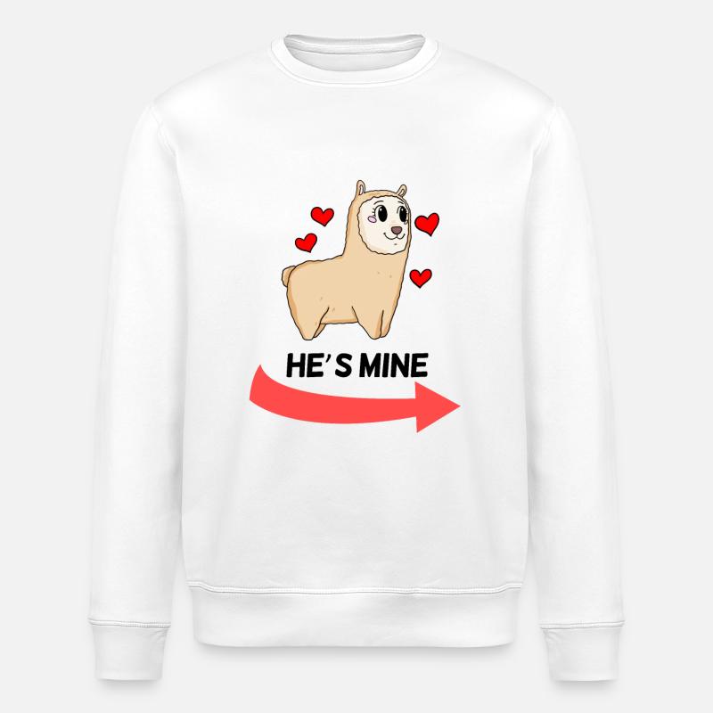 He is Mine - Partnerlook 1 - Sweat bio ROLLER Stanley/Stella Unisexe - blanc