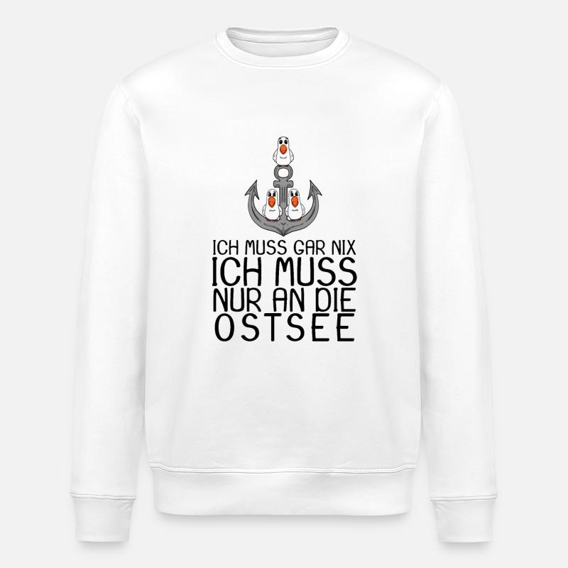 Ostsee Urlaub Geschenk - Stanley/Stella Unisex Bio-Sweatshirt ROLLER - Weiß