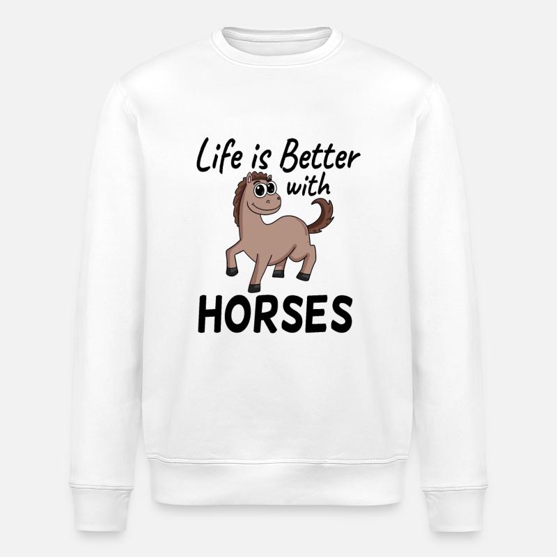 Pferdesprüche Pferde - Stanley/Stella Unisex Bio-Sweatshirt ROLLER - Weiß