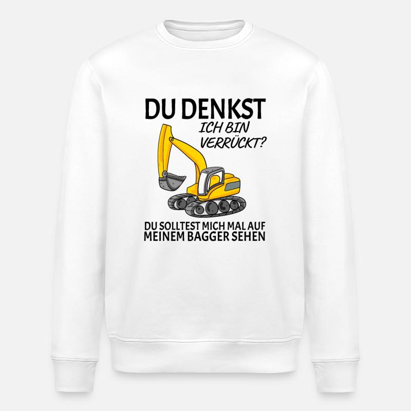 Baggerfahrer Bagger - Stanley/Stella Unisex Bio-Sweatshirt ROLLER - Weiß