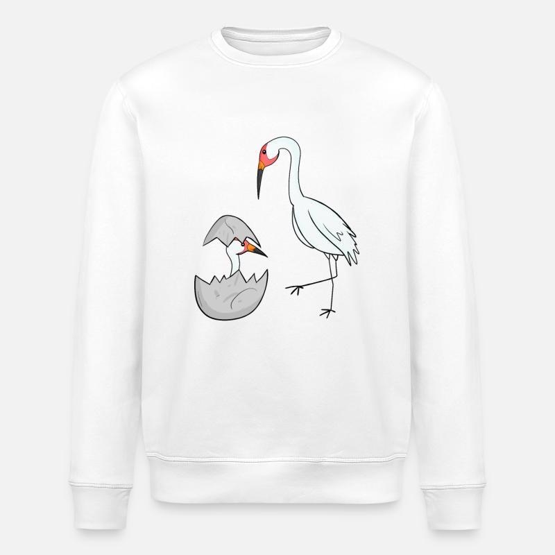 Grue avec grue pour bébé - Sweat bio ROLLER Stanley/Stella Unisexe - blanc