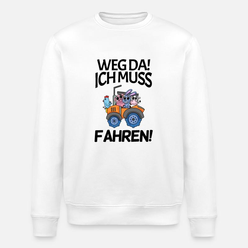 Traktor Trecker Spruch - Stanley/Stella Unisex Bio-Sweatshirt ROLLER - Weiß