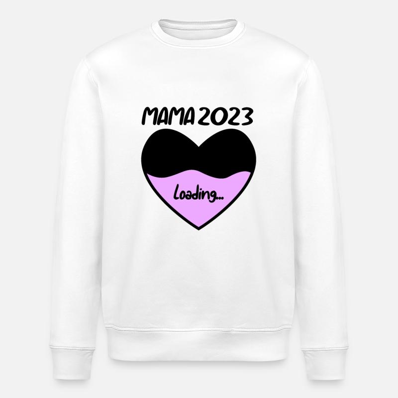 Maman 2023 Mère Grossesse Enceinte - Sweat bio ROLLER Stanley/Stella Unisexe - blanc