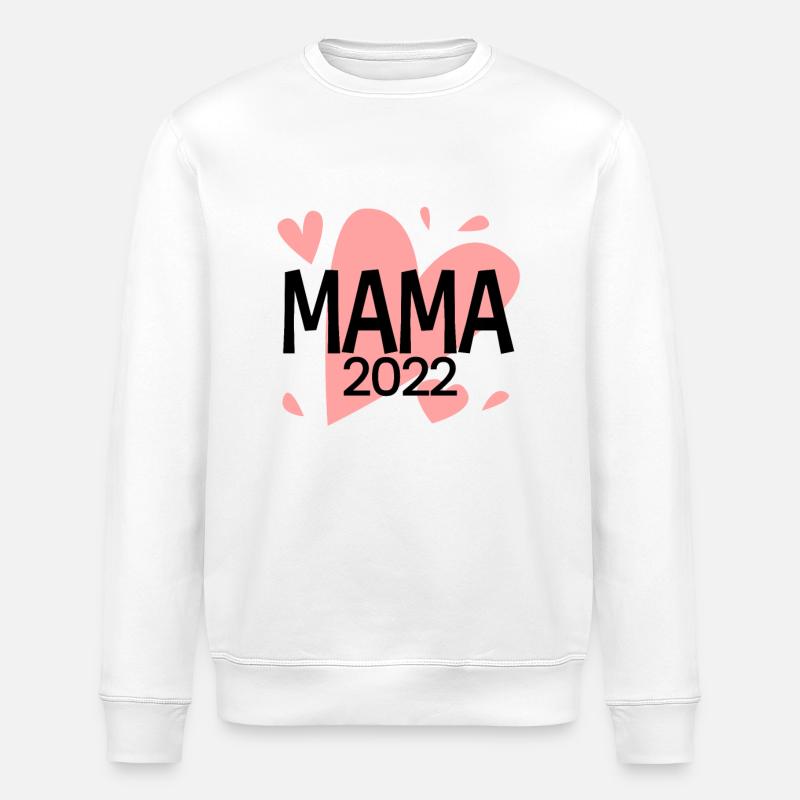 Maman 2022 Mère Grossesse Enceinte - Sweat bio ROLLER Stanley/Stella Unisexe - blanc