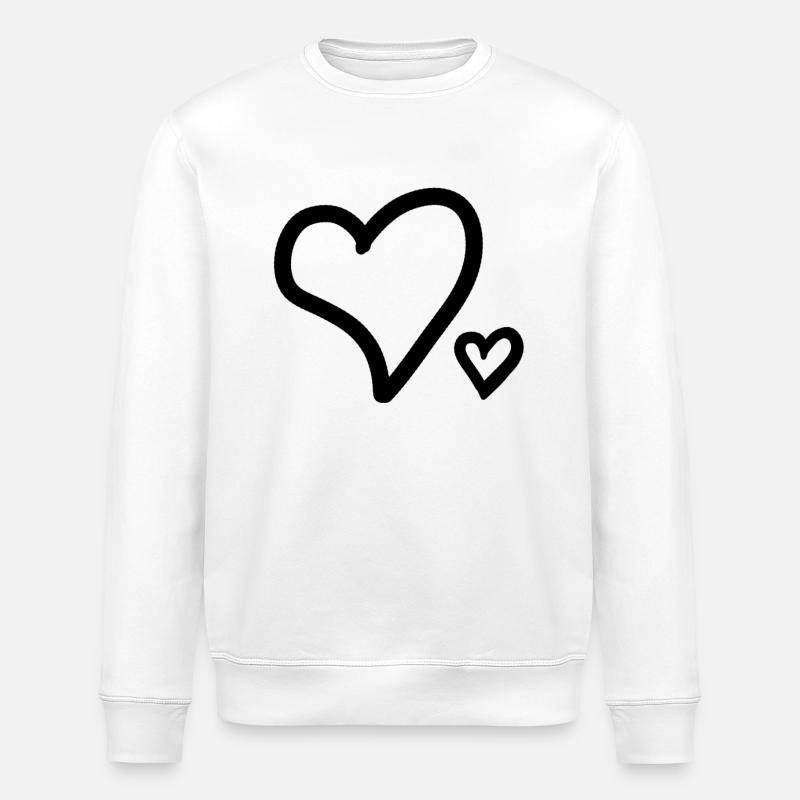 Cœurs - Sweat bio ROLLER Stanley/Stella Unisexe - blanc