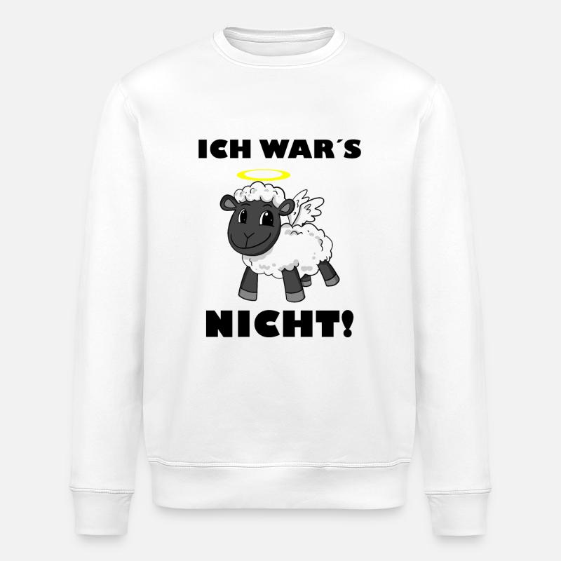 Schaf Engel - ich wars nicht - Stanley/Stella Unisex Bio-Sweatshirt ROLLER - Weiß