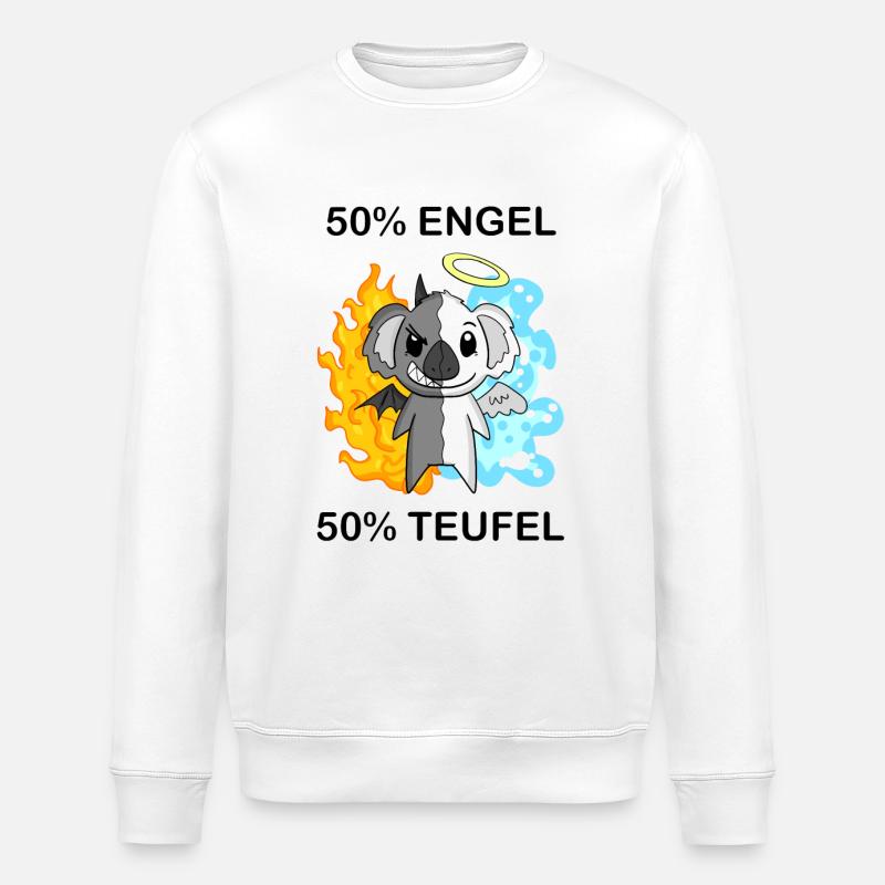 Koala - Engel und Teufel - Stanley/Stella Unisex Bio-Sweatshirt ROLLER - Weiß