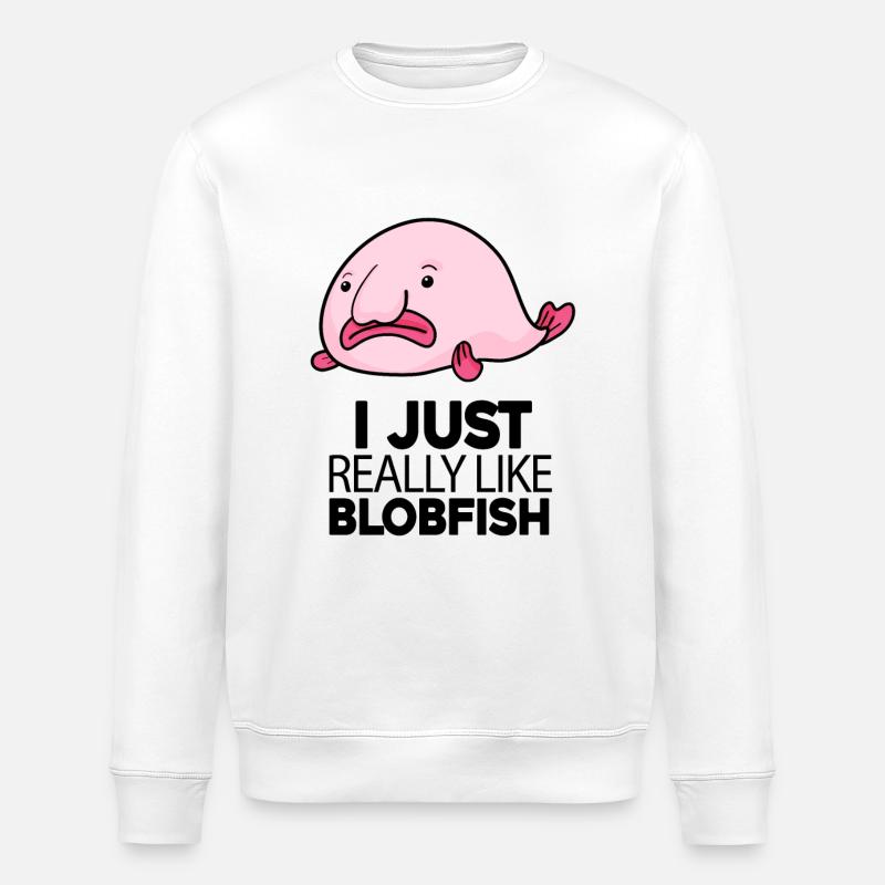 Blobfisch Fisch - Stanley/Stella Unisex Bio-Sweatshirt ROLLER - Weiß