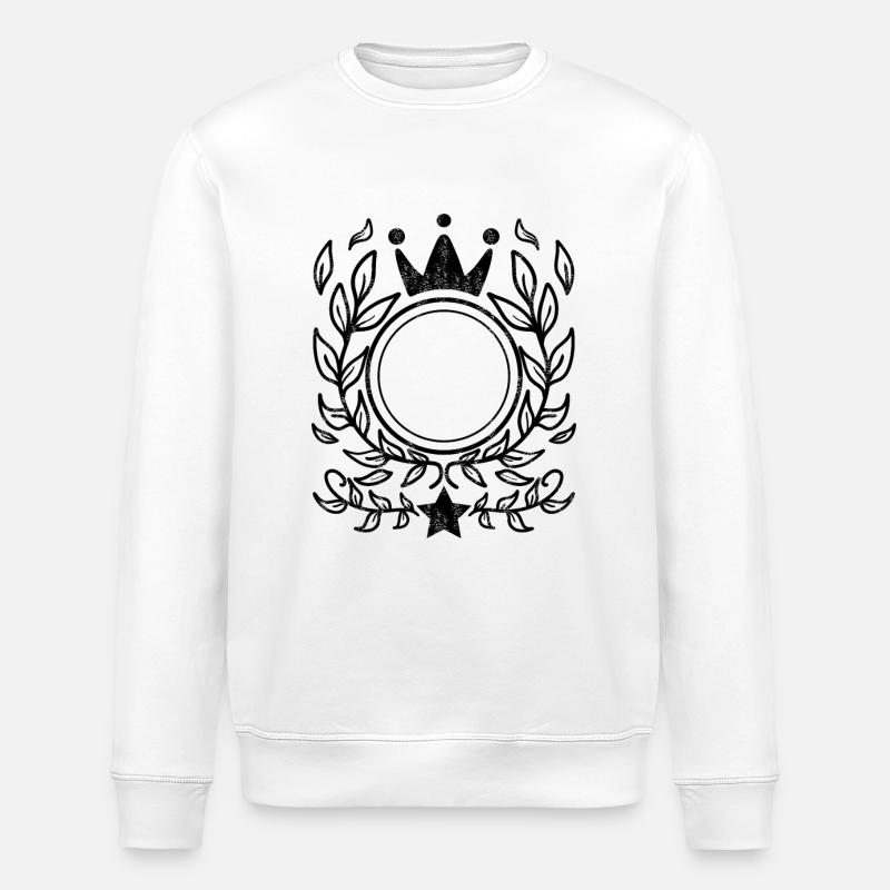 Ornement avec couronne - Sweat bio ROLLER Stanley/Stella Unisexe - blanc