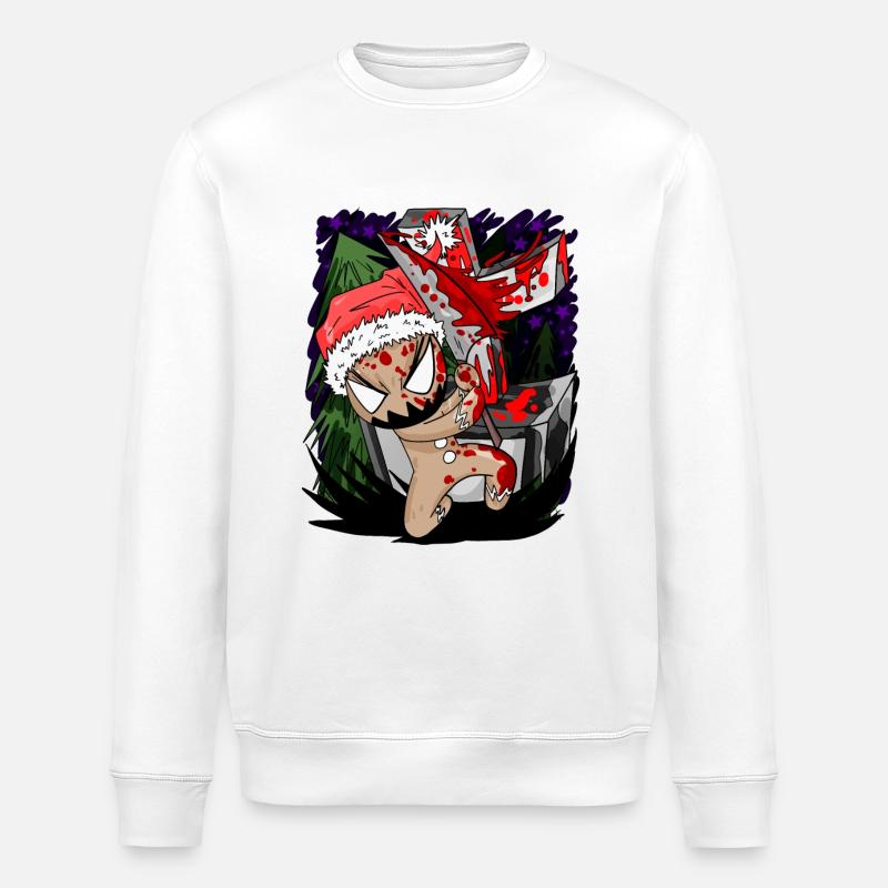 gruseliger Lebkuchen - Stanley/Stella Unisex Bio-Sweatshirt ROLLER - Weiß