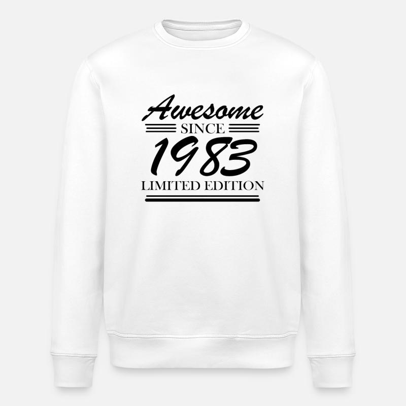 1983 - Born 1983 - Stanley/Stella ROLLER Unisex Organic Sweatshirt - white