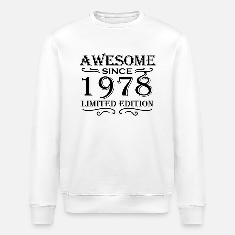 1978 - Born 1978 - Stanley/Stella ROLLER Unisex Organic Sweatshirt - white
