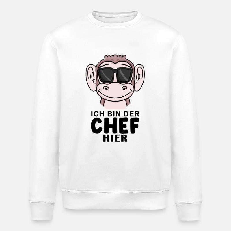 Cool Affe Chef - Stanley/Stella Unisex Bio-Sweatshirt ROLLER - Weiß
