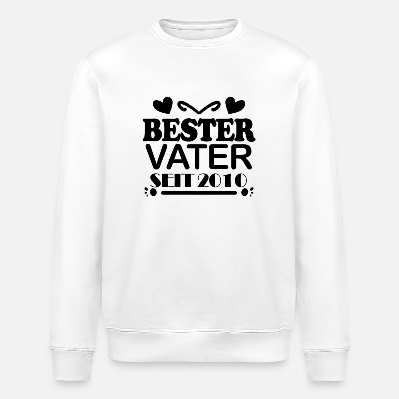 Bester Vater seit 2010 - Stanley/Stella Unisex Bio-Sweatshirt ROLLER - Weiß