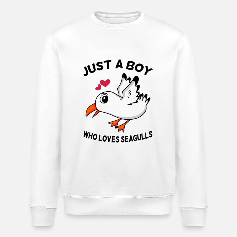Möwe Spruch - Stanley/Stella Unisex Bio-Sweatshirt ROLLER - Weiß