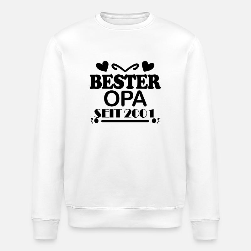 Bester Opa seit 2001 - Stanley/Stella Unisex Bio-Sweatshirt ROLLER - Weiß