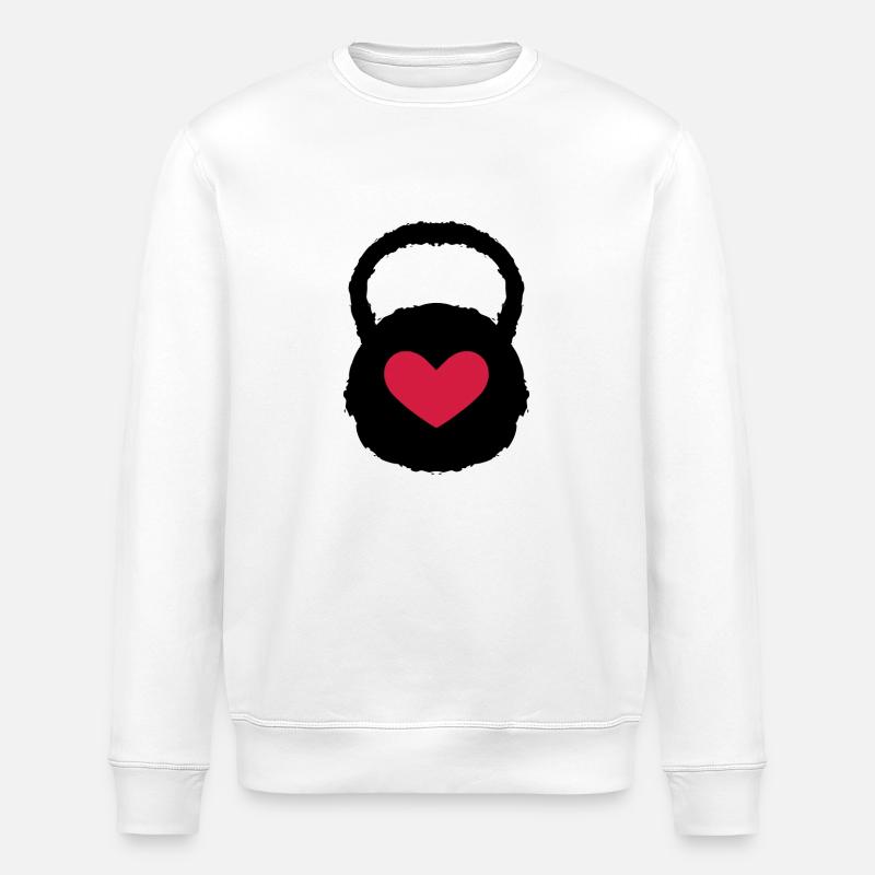 Gewicht Herz Workout Fitness - Stanley/Stella Unisex Bio-Sweatshirt ROLLER - Weiß