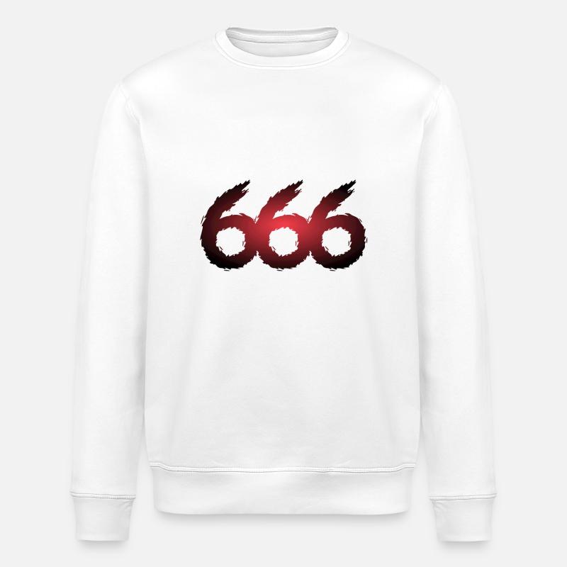 666 symbol number devil - Stanley/Stella ROLLER Unisex Organic Sweatshirt - white