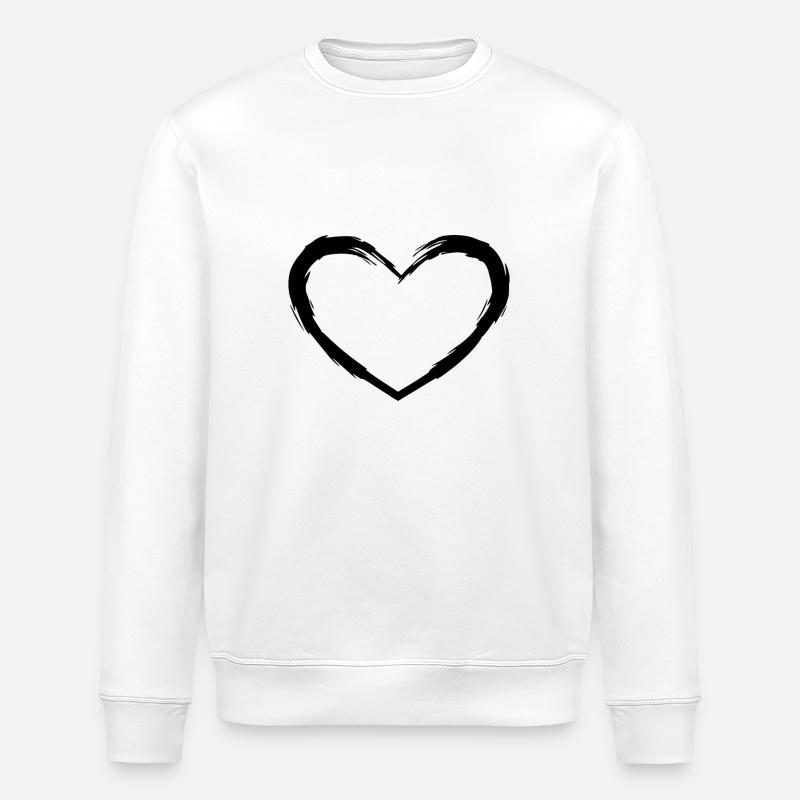 Herz - Stanley/Stella Unisex Bio-Sweatshirt ROLLER - Weiß