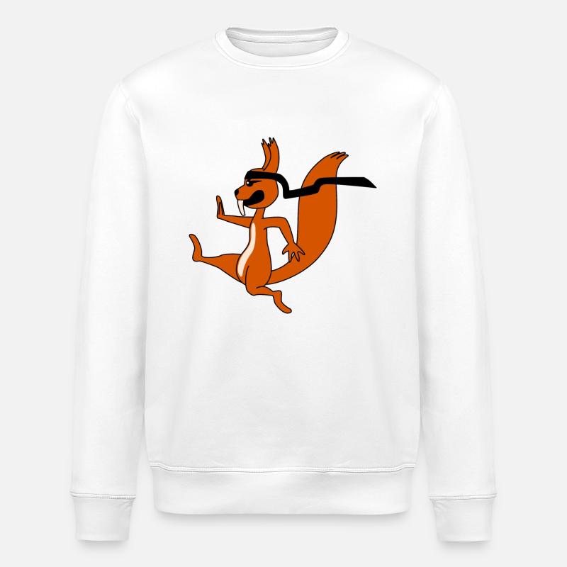 Ninja Squirrel - Stanley/Stella ROLLER Unisex Organic Sweatshirt - white