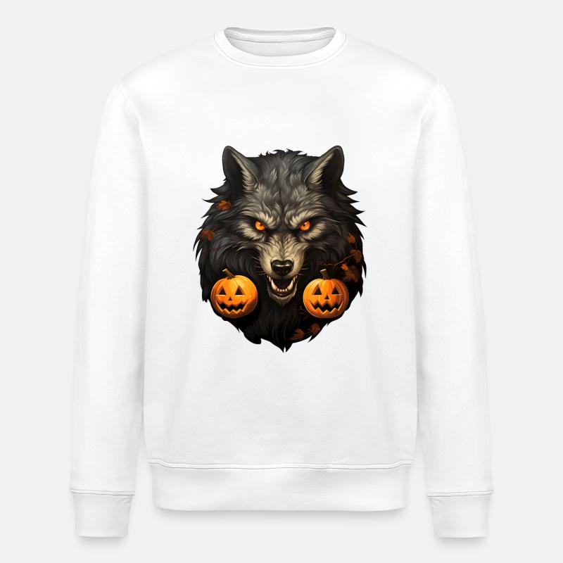 Halloween Wolf 3 - Stanley/Stella Unisex Bio-Sweatshirt ROLLER - Weiß